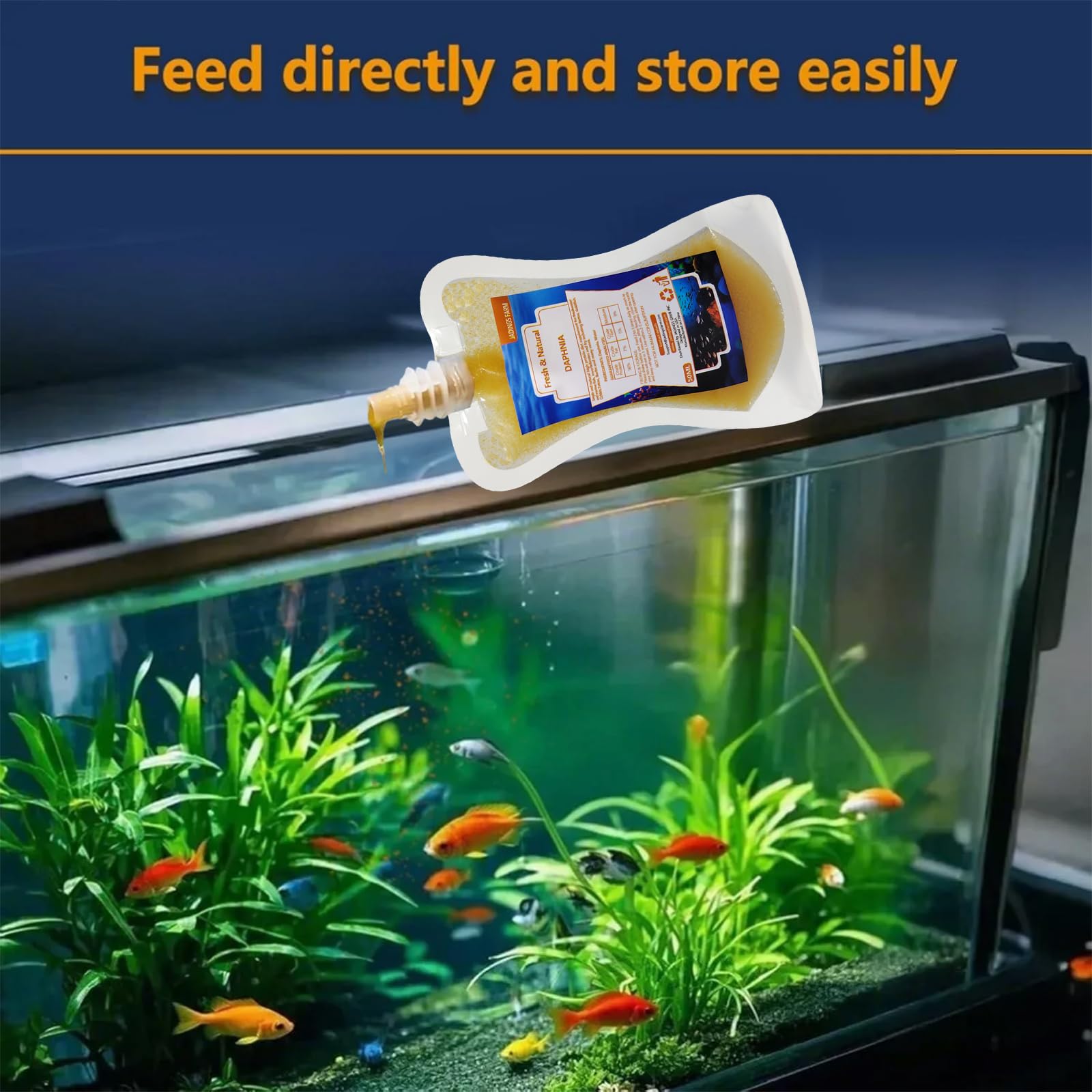 JADINGSFARM Daphnia bettas-active-fish captures lively feeding moments with nutritious, ready-to-use food.