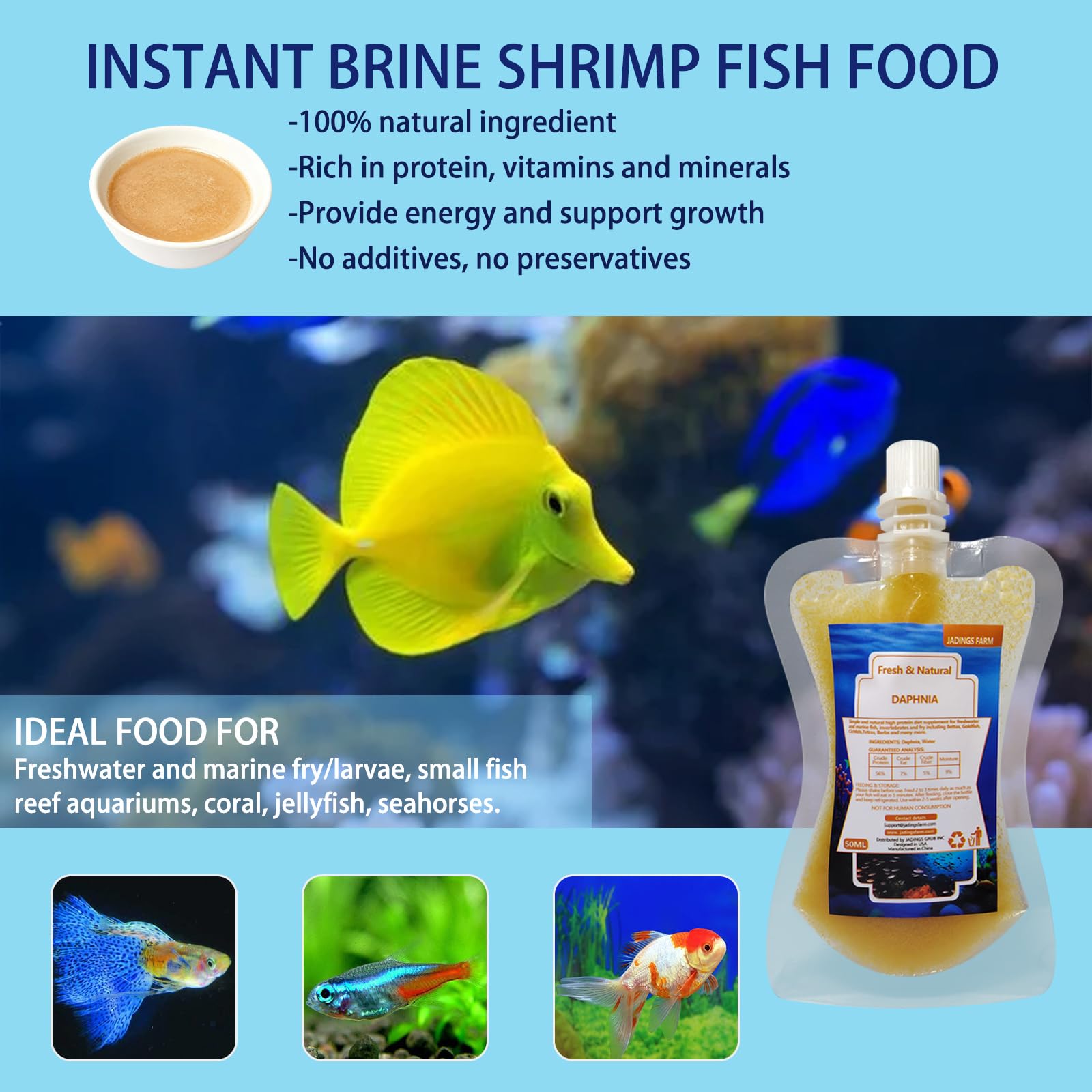 JADINGSFARM Daphnia closeup-texture highlights tiny, protein-rich grains for healthy fish.