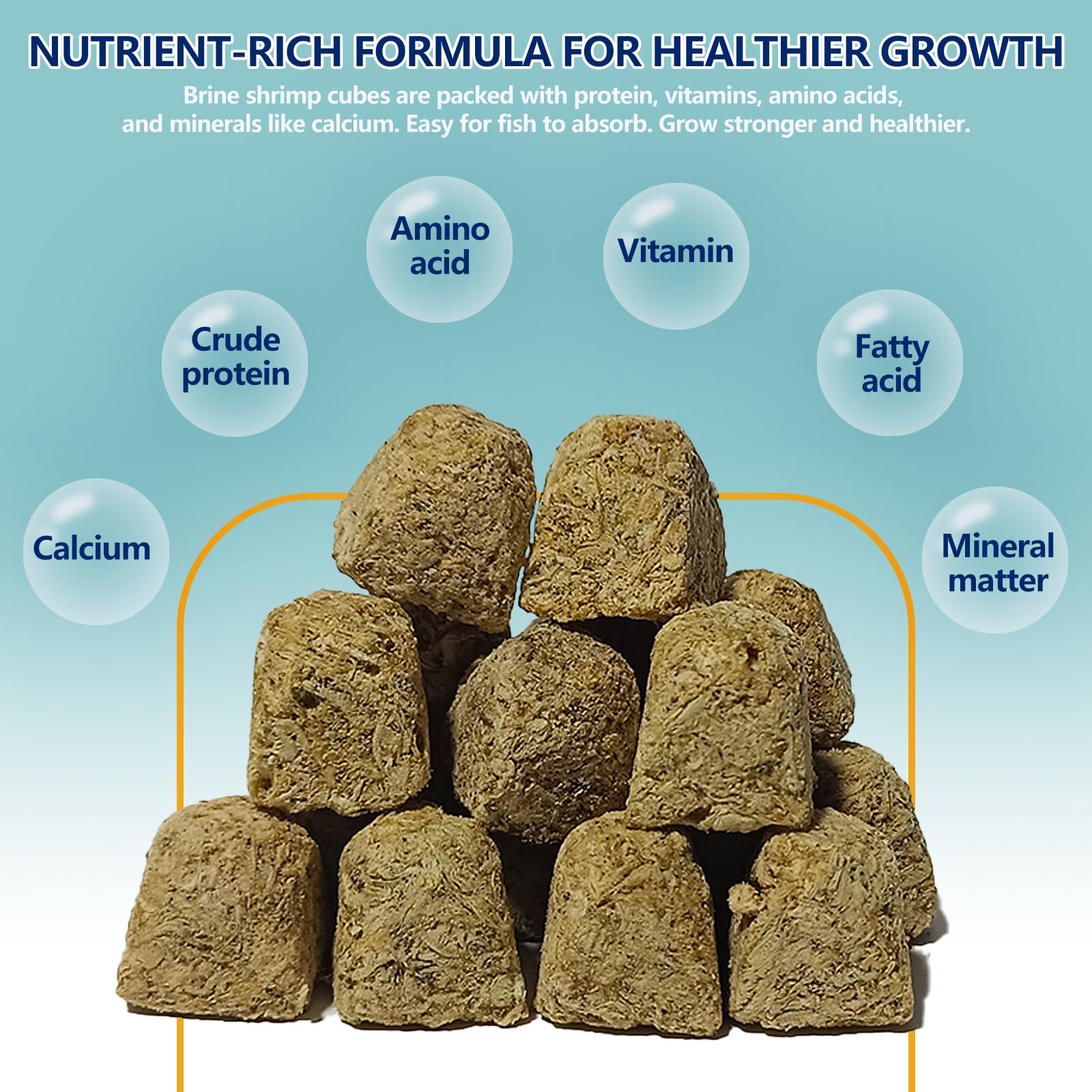JADINGSFARM brine shrimp cubes floating in aquarium delivering quick, nibble-friendly feeding.
