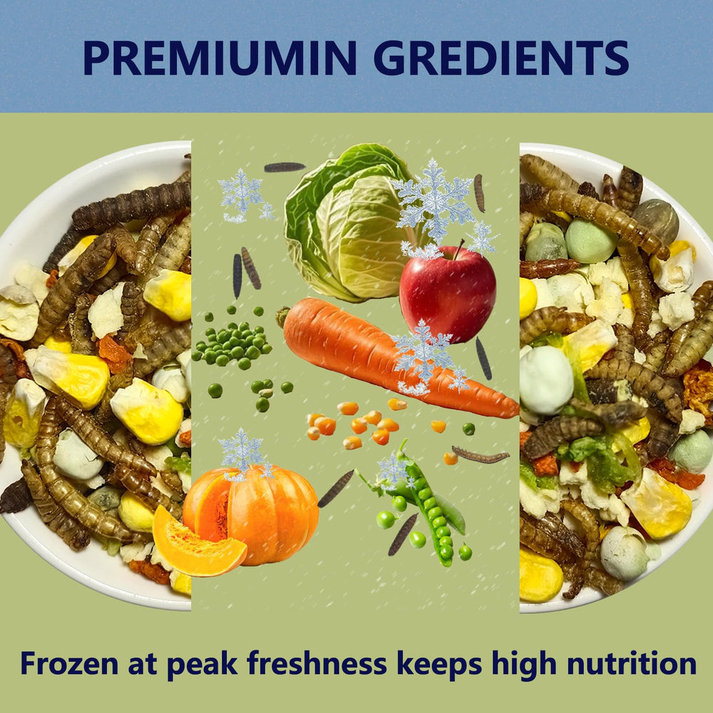 JADINGSFARM Hermit Crab Food 4oz jar image demonstrates long-lasting freshness and shelf stability