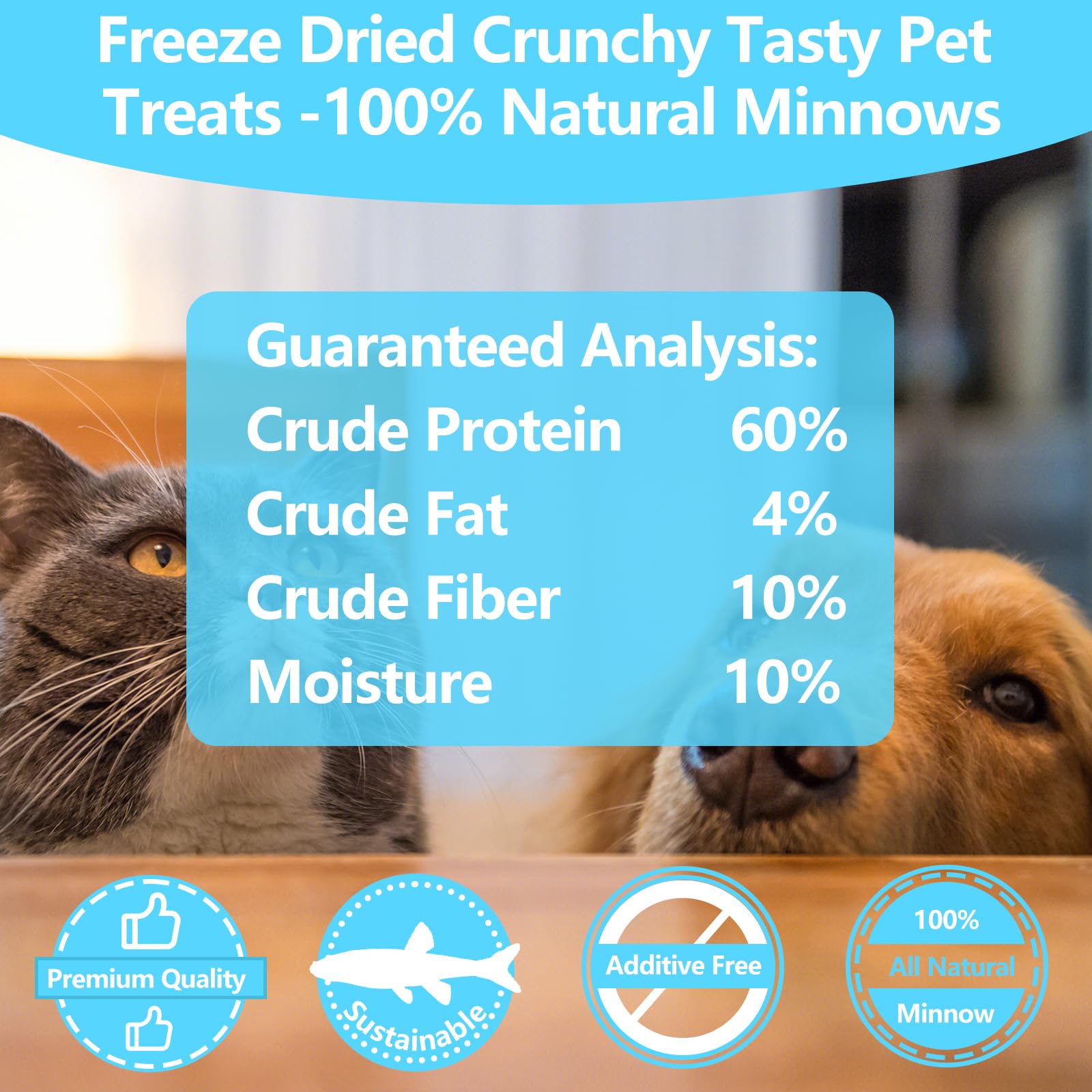 JADINGSFARM Minnows-omega-3-rich showcases essential fats for coat health.