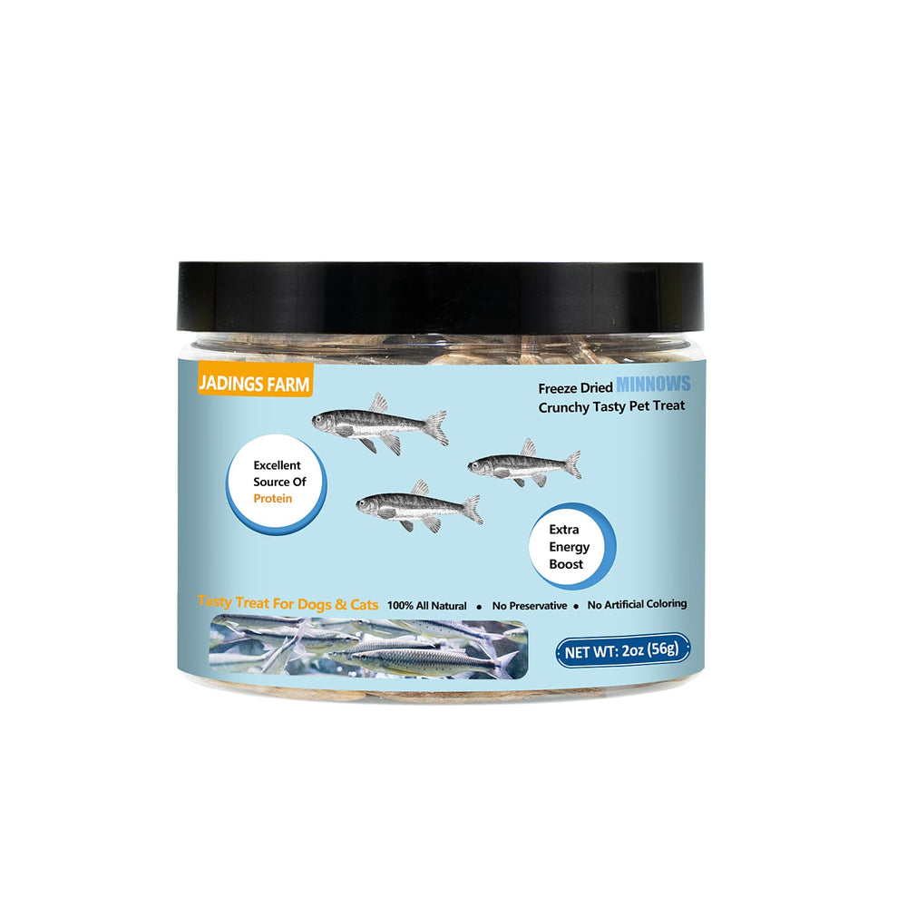 JADINGSFARM Minnows can packaging for convenient single-ingredient dog and cat treats