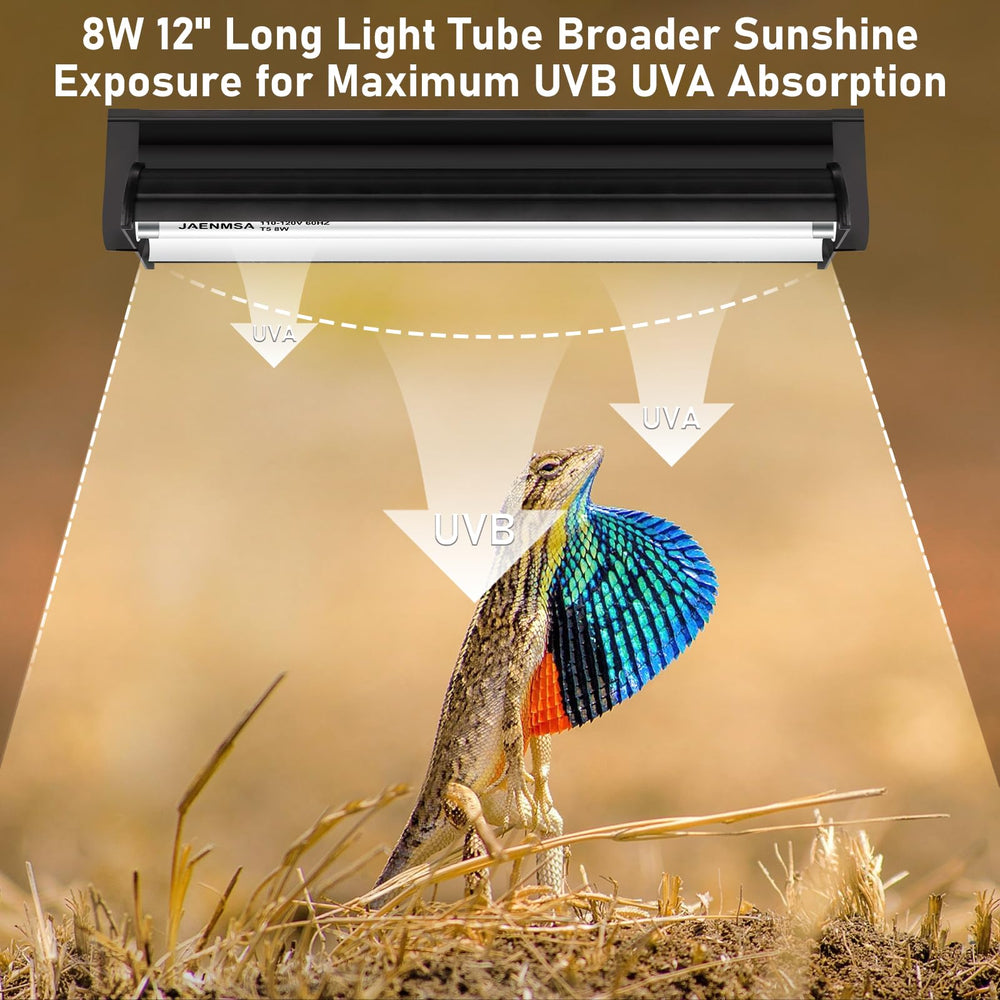Jaenmsa T5 UVB 10.0 bulbo para tortugas desérticas, iluminación estable.