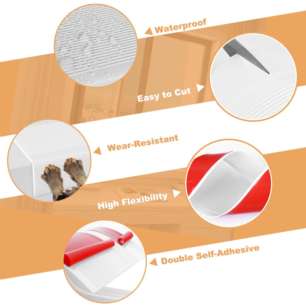 Multi-surface pet protection guarding window sills, edges, and stairs.