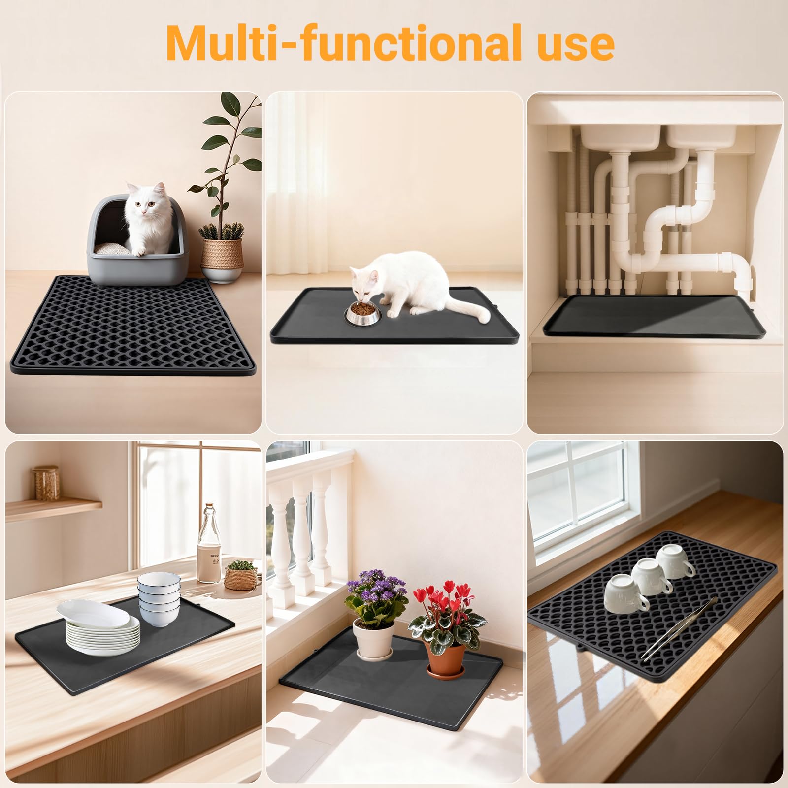 Jalopink mat features textured bumps for a gentle paw massage.