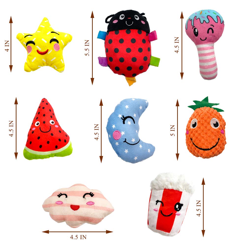 Jalousie dog squeaky toys pack designed for small and medium pets daily fun