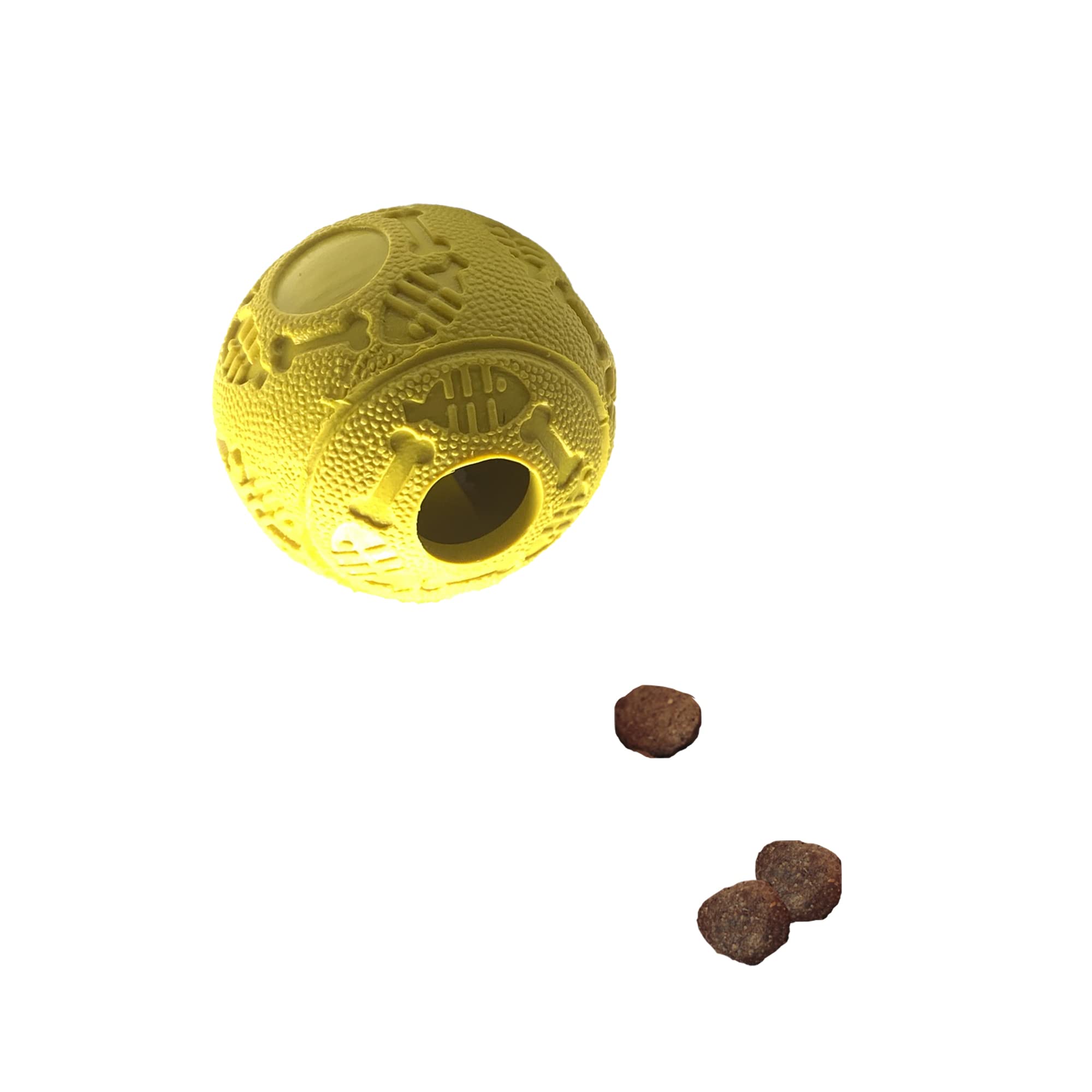 Jalousie dog puzzle ball with spikes cleans teeth during chewing sessions.