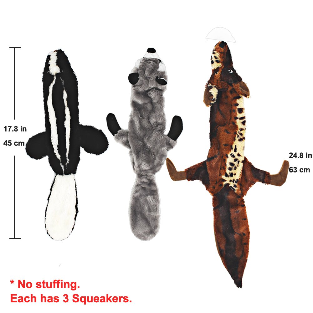 Jalousie dog squeaky toy skunk no-stuffing inspires curious play and durable chew sessions