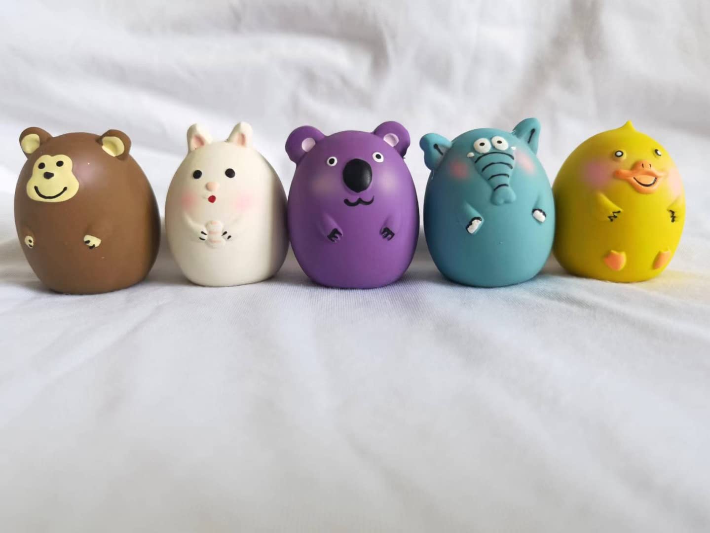 Jalousie squeaky dog toy in soft latex designed for interactive play.