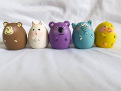 Jalousie squeaky dog toy in soft latex designed for interactive play.
