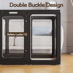 Jalove playpen offers 360-degree visibility for easy monitoring.
