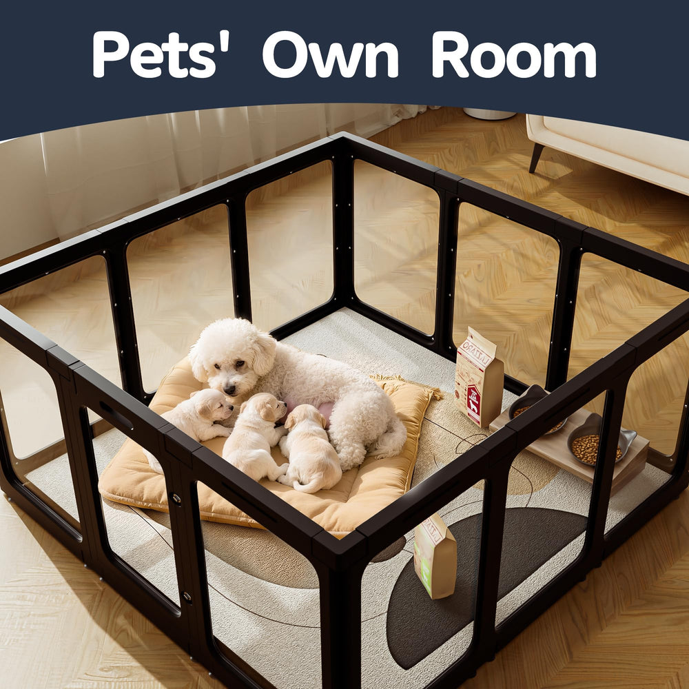 Jalove base suction anchors stabilize the pen on various floors.