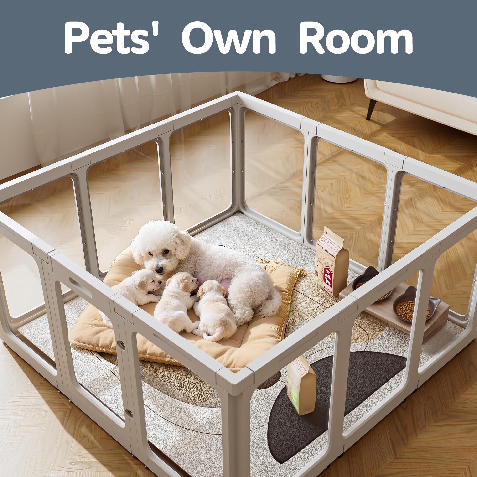 Jalove versatile pet fencing suitable for puppies, kittens, bunnies, and ferrets.