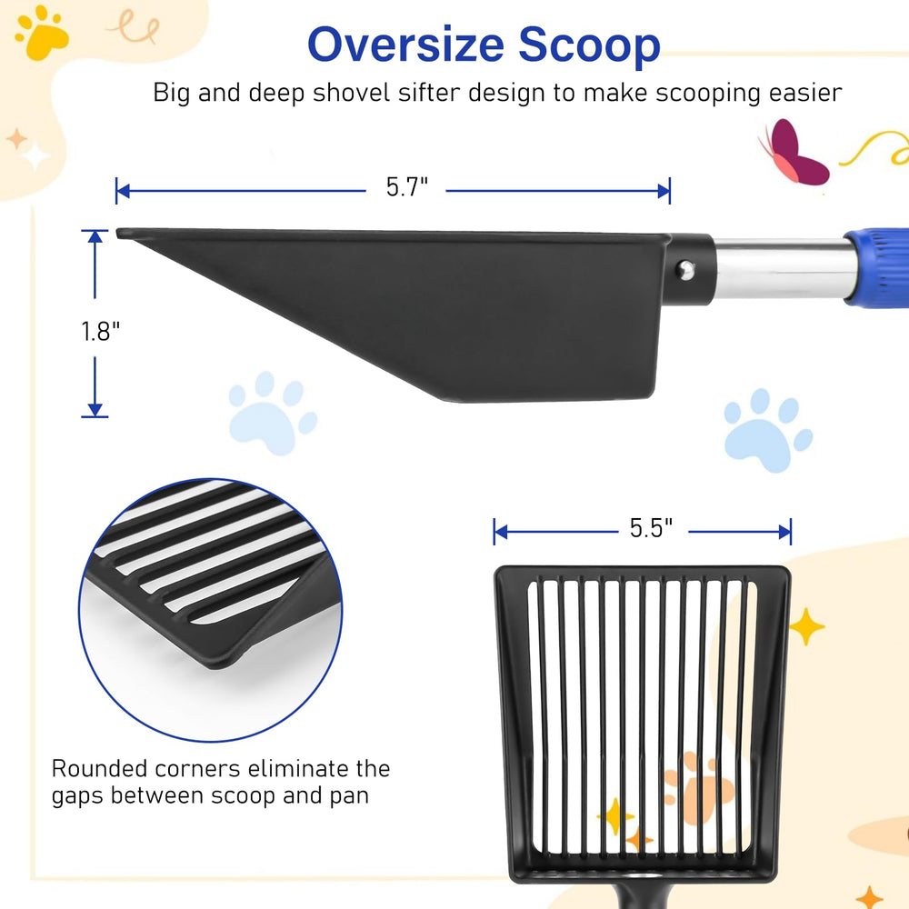 JAMIEWIN litter scoop deep shovels head enables efficient sifting with large capacity