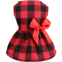 Jamktepat buffalo plaid dress front view for festive holiday photos