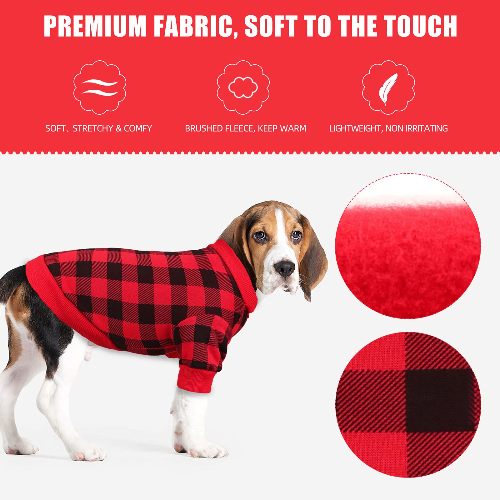 Jamktepat dog fleece sweater two-leg design shows full-body coverage and ease.