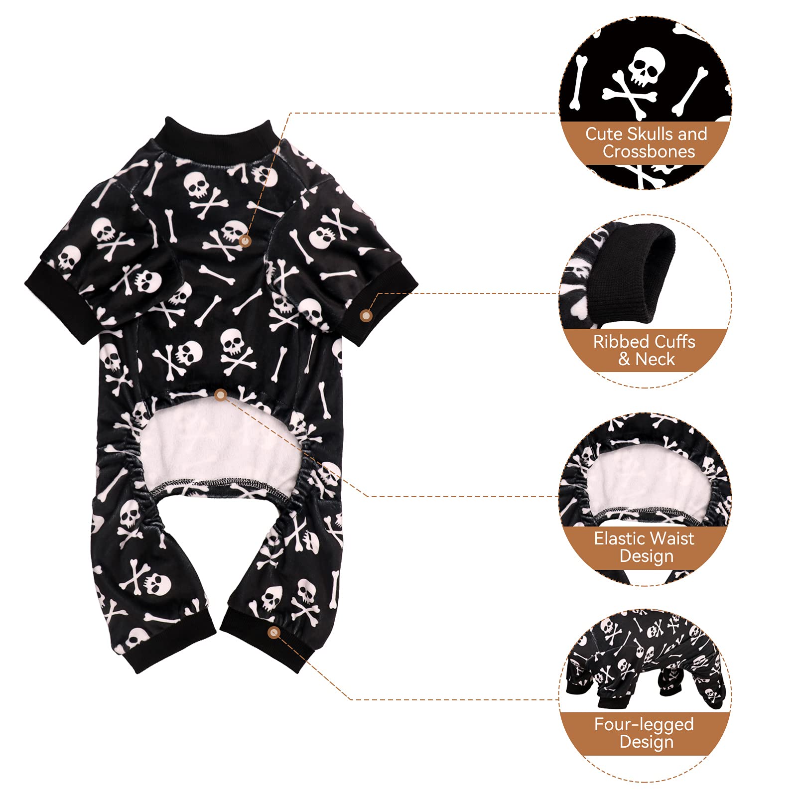 Jamktepat dog pajamas elastic waist and cuffs locking in warmth