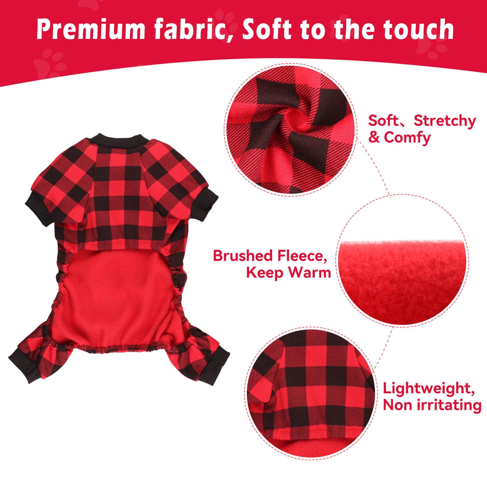 Jamktepat dog fleece sweater elastic neck cuffs ensure secure fit and warmth retention.