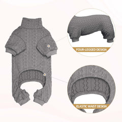 Jamktepat dog sweater turtleneck grey wearable on pup during daily adventures