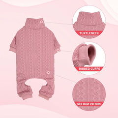 Jamktepat dog sweater pink chest view keeps your pet comfortable on chilly mornings