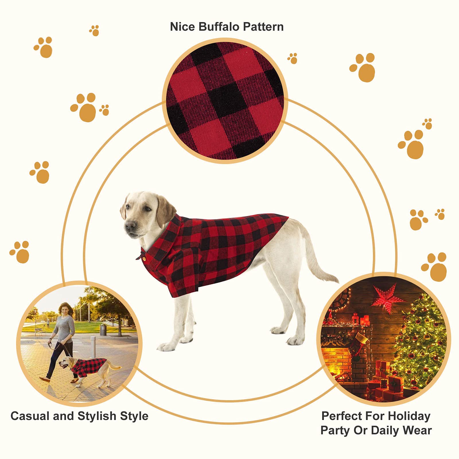 Jamktepat plaid dog shirt back detail with durable stitching