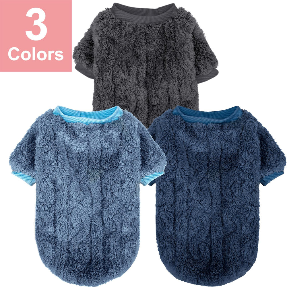 JAMPAYANG three-pack dog sweaters dark blue back view highlights snug warmth for winter