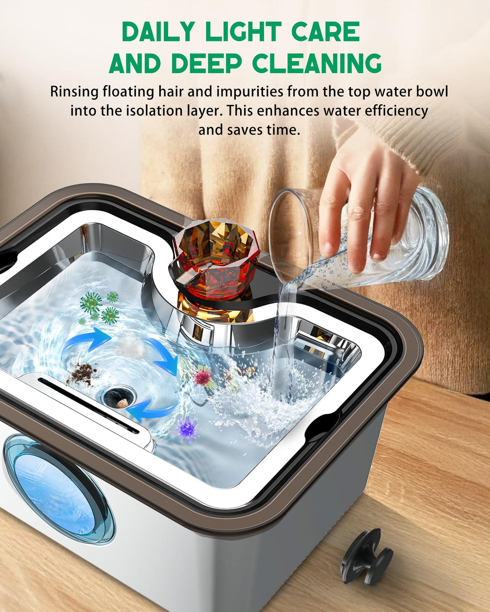 JANARARY dog water fountain filter housing with premium filter for cleaner water.