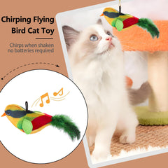 Janbenty flying bird cat toy attached to cords promotes active indoor play.