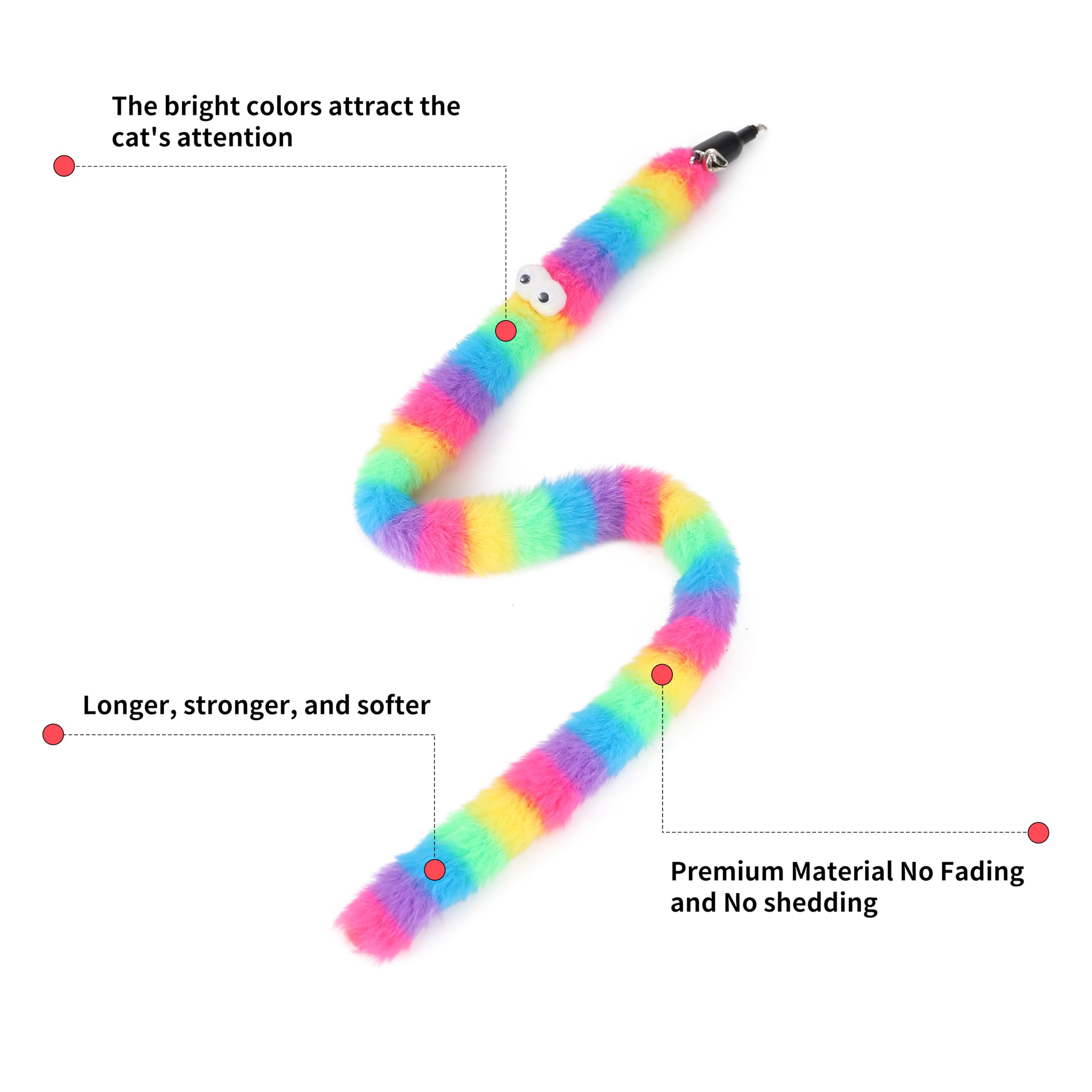 Janbenty worm refill pack closeup shows soft, safe replacements for extended wand toy fun.