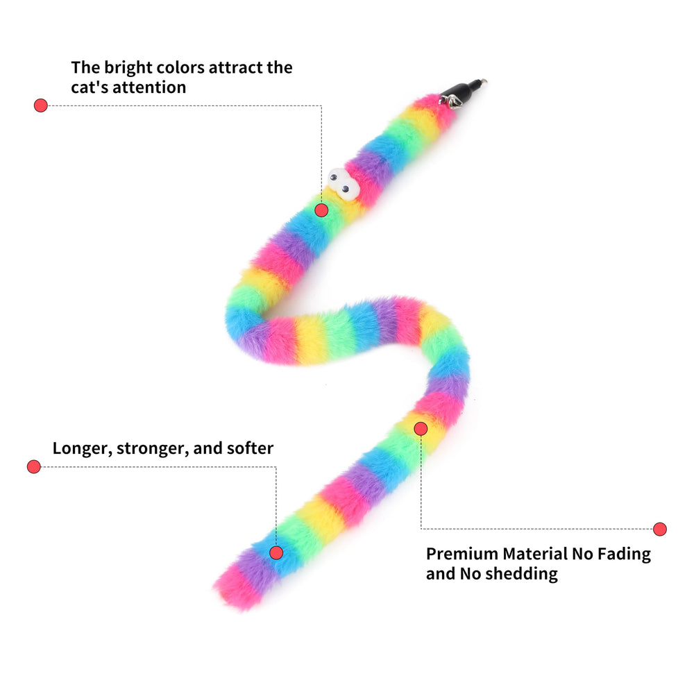 Janbenty worm refill pack closeup shows soft, safe replacements for extended wand toy fun.