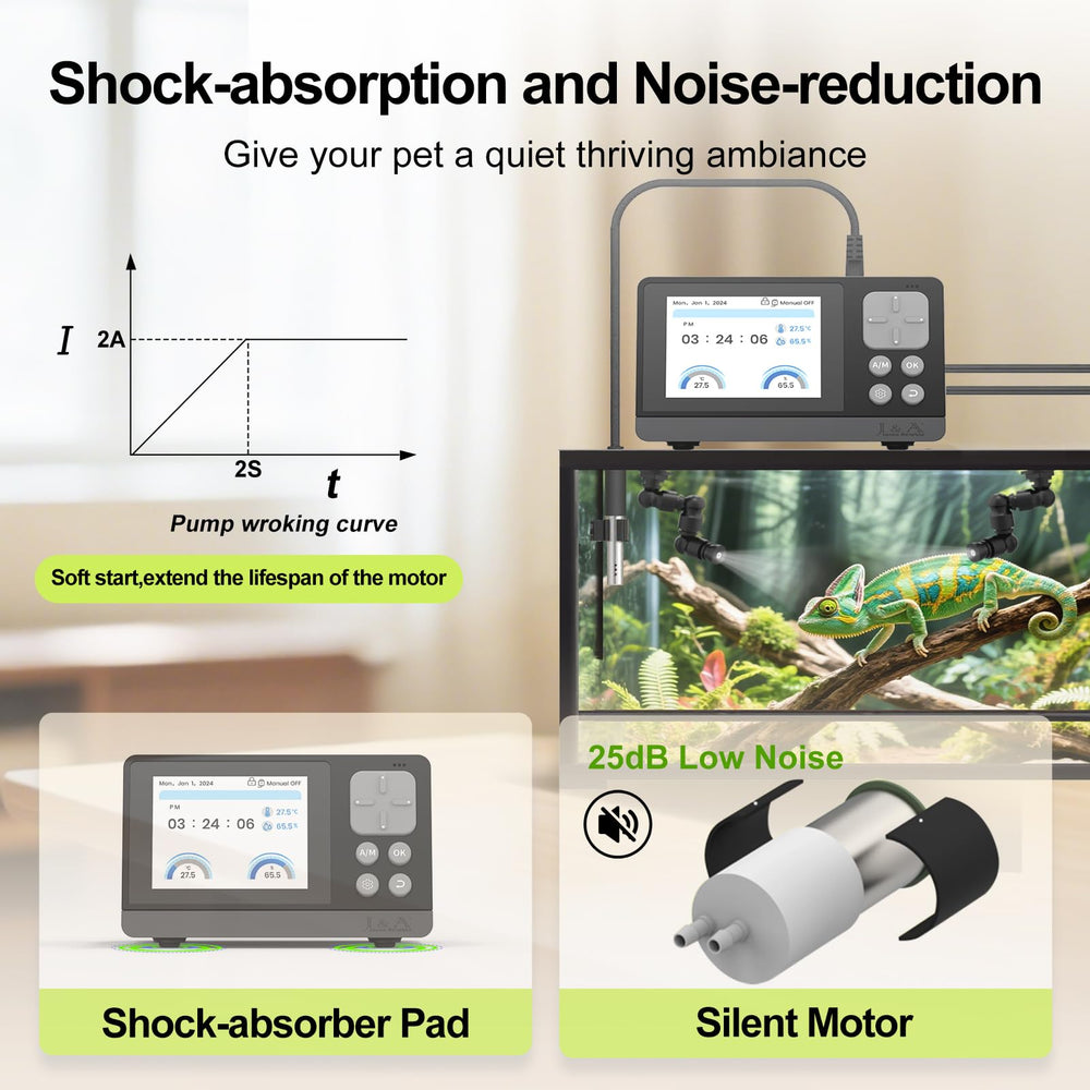 J&amp;A adjustable nozzle offers 360° spray customization for varied habitats.