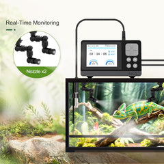 J&A Smart Reptile Mister built-in sensor probe provides real-time temp and humidity insight.