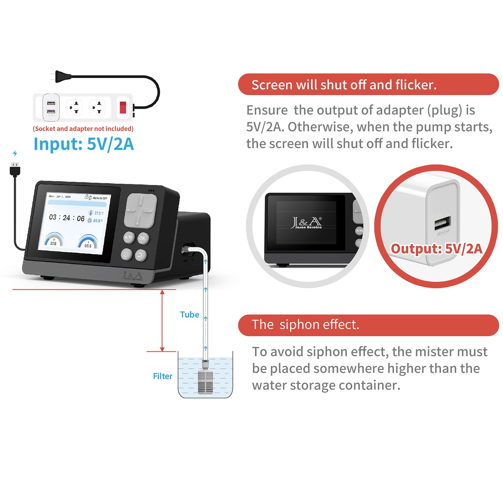J&A Smart Reptile Mister power-off memory keeps settings after outages.