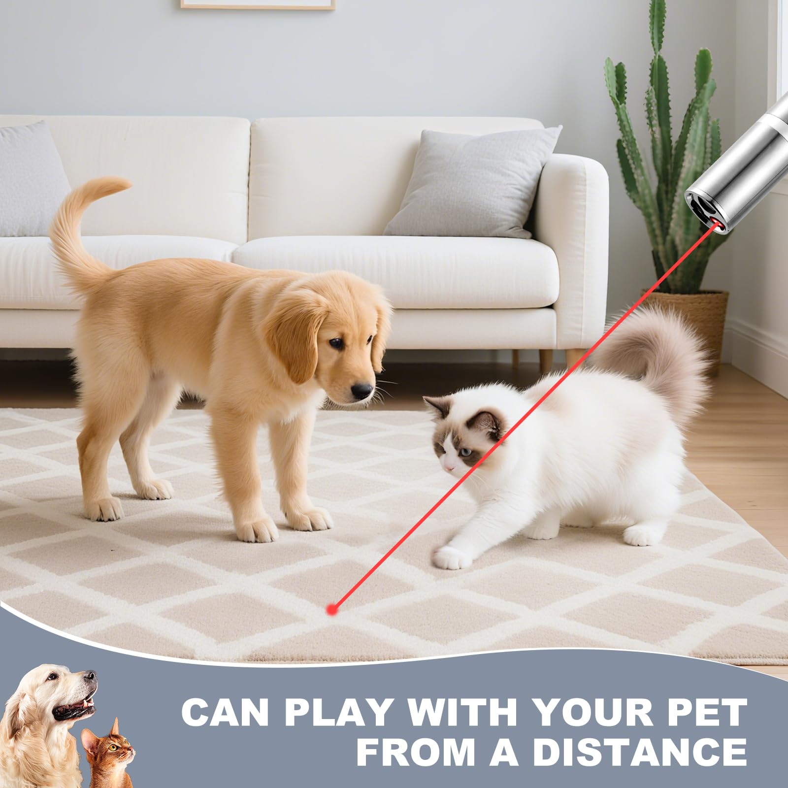 JANHER laser pointer pattern-mouse supports interactive playtime.
