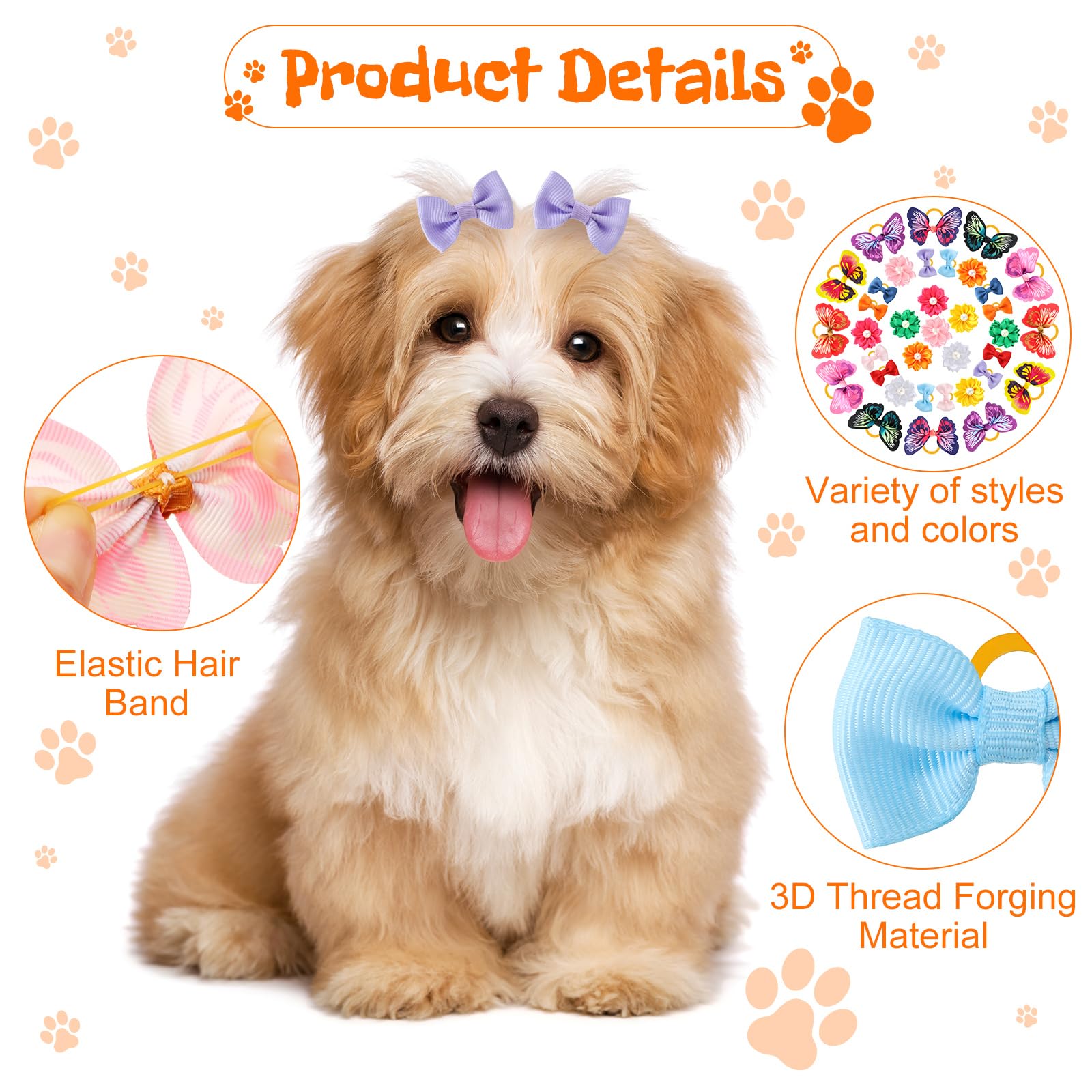 Janinka bow-style dog hair bows help tidy fur and boost cuteness.