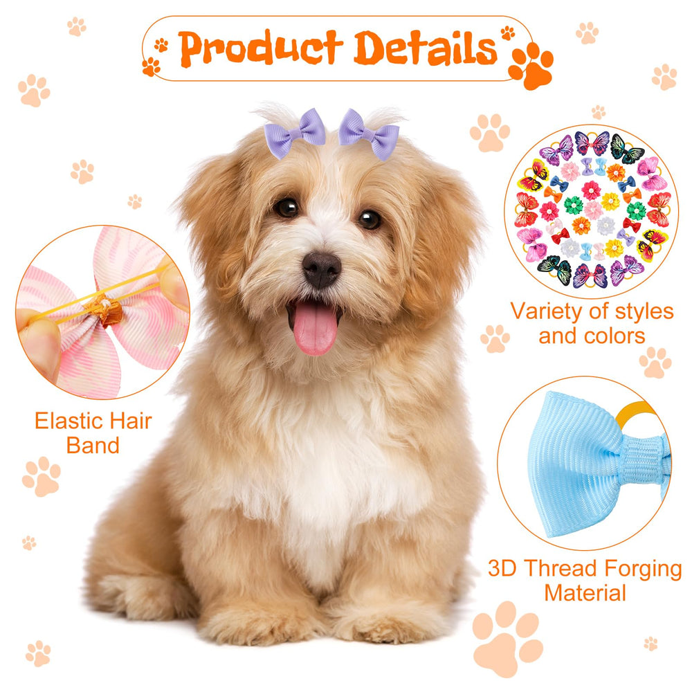Janinka bow-style dog hair bows help tidy fur and boost cuteness.
