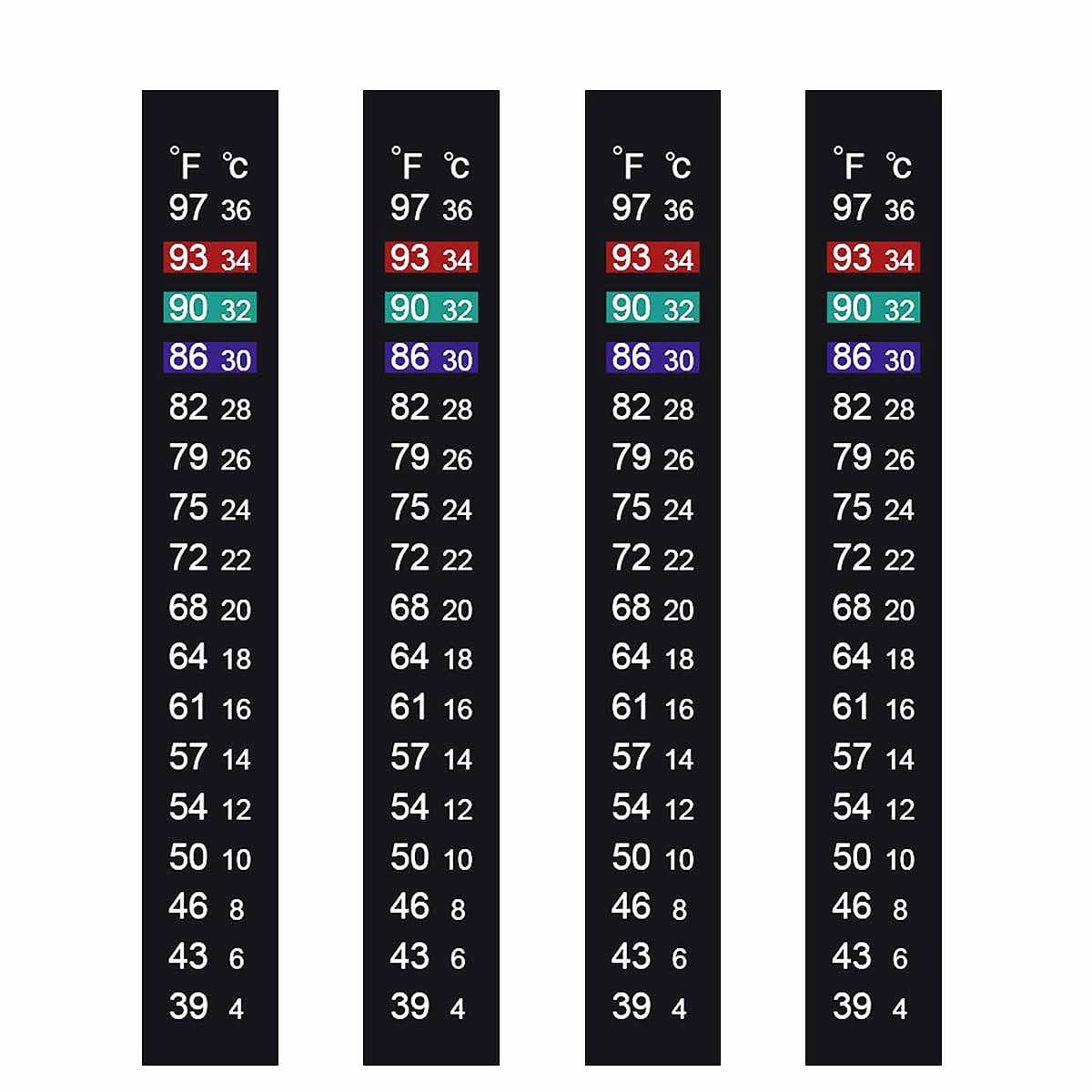 JANSAMN aquarium thermometer strip adhesive back enables quick tank mounting.