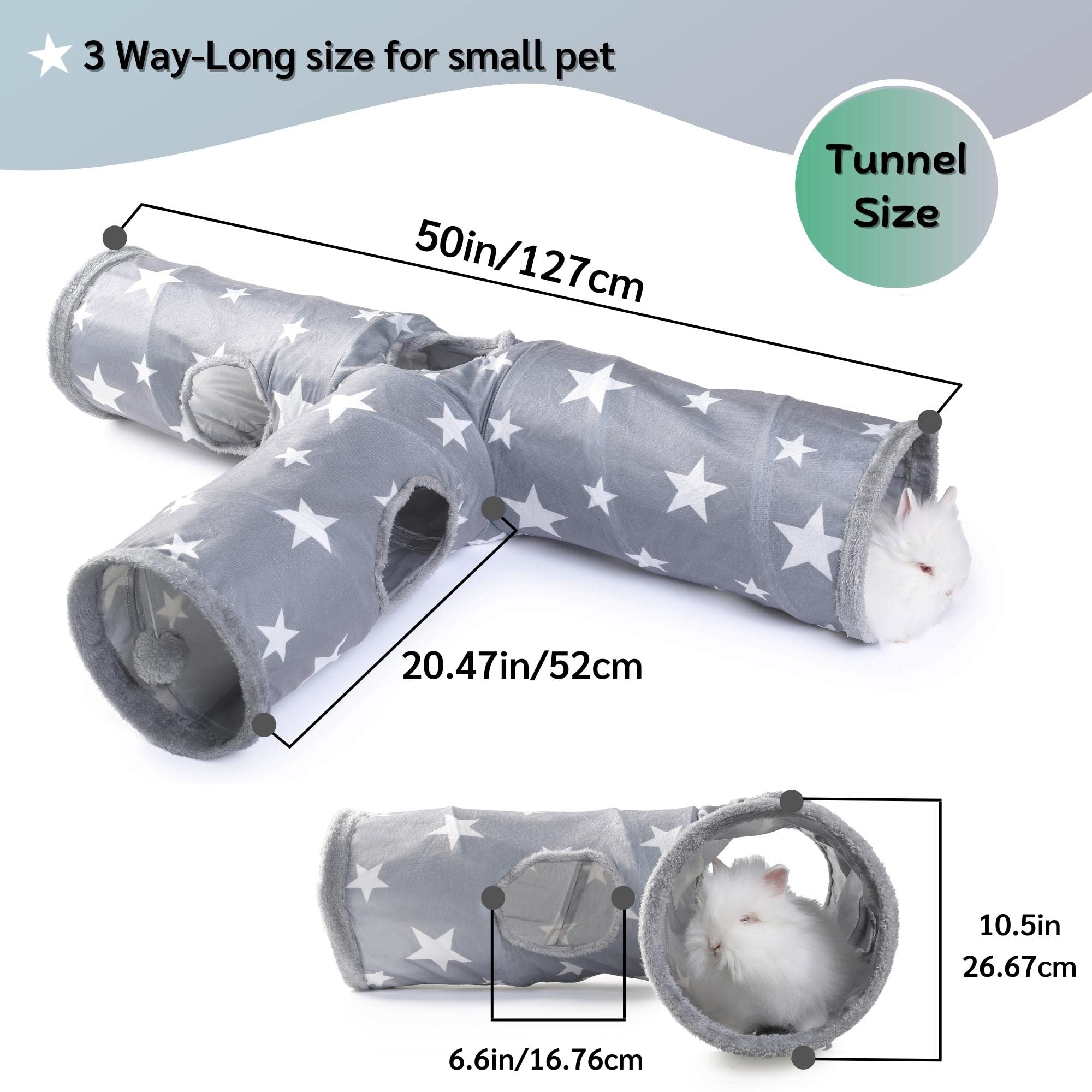 JanYoo Bunny Tunnel Star folded storage demonstrates easy transport and compact storage after use