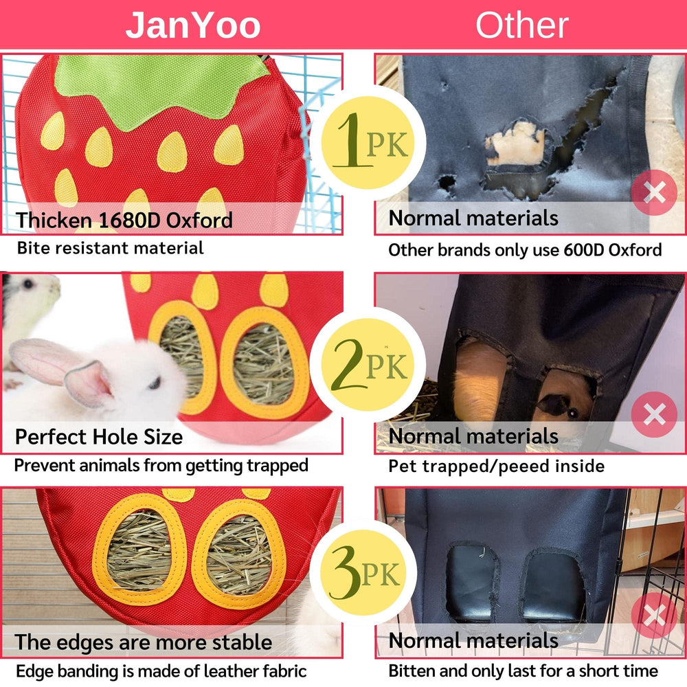 JanYoo hay feeder hole detail shows 1.96 by 1.77 inch opening
