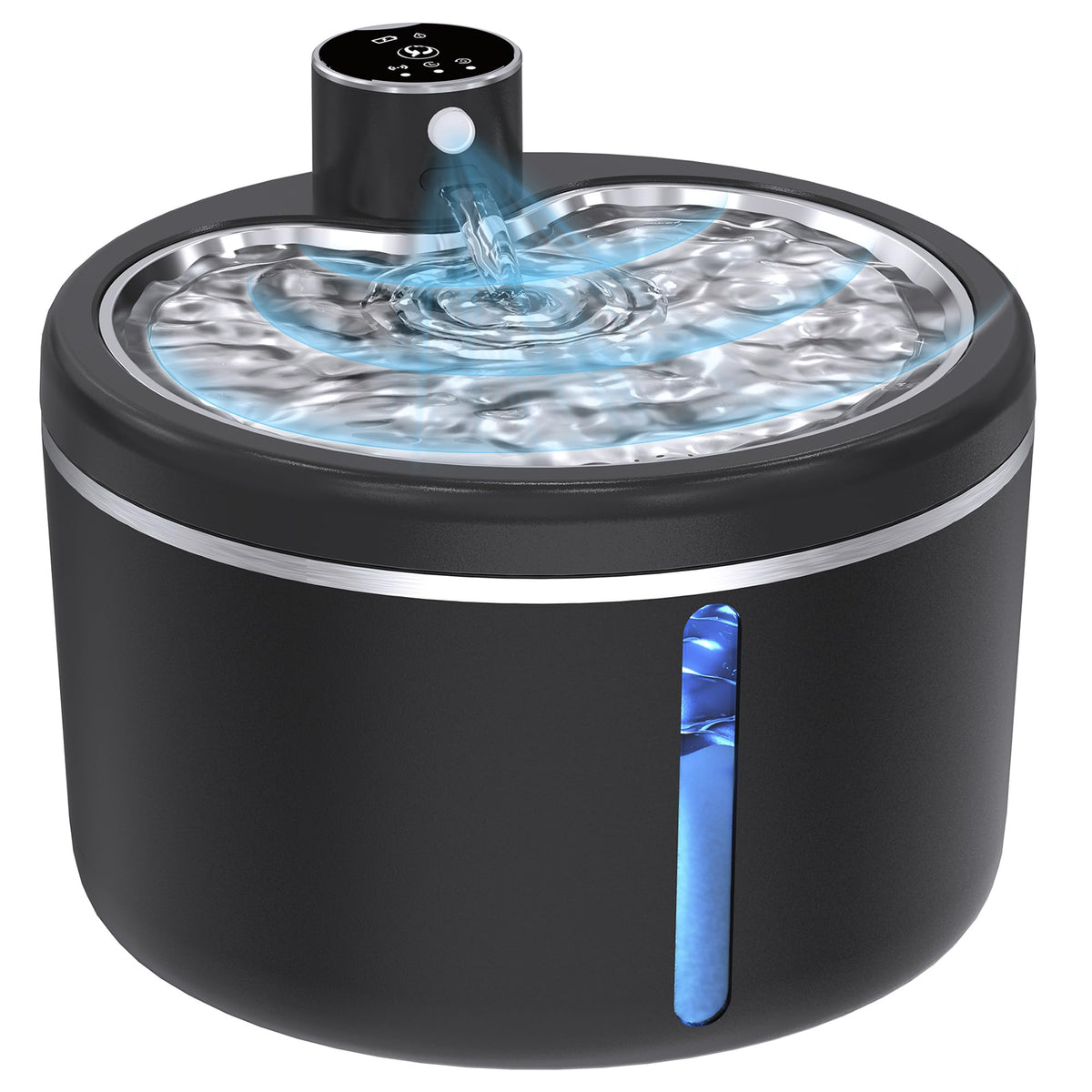 Jaojcoe cat water fountain cordless setup showcases flexible placement and portable hydration for cats.