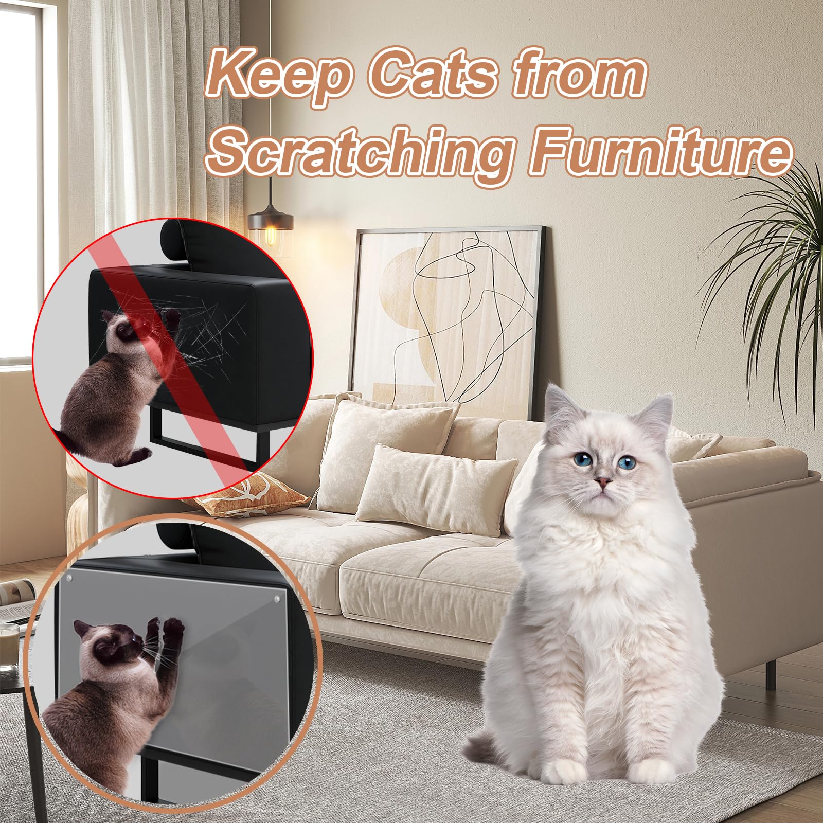 Jaolee furniture protector thick vinyl close-up shows durable shield against sharp claws