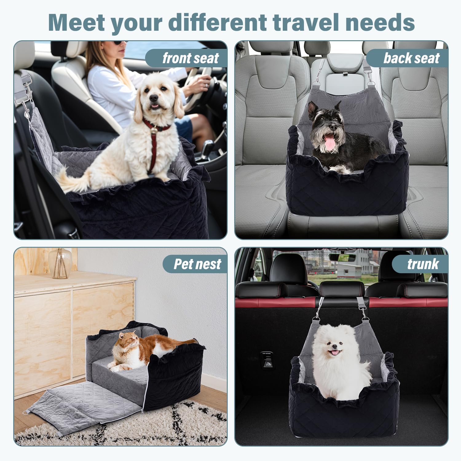 Jaoul lace-trim design adds stylish detail while keeping pets comfy.