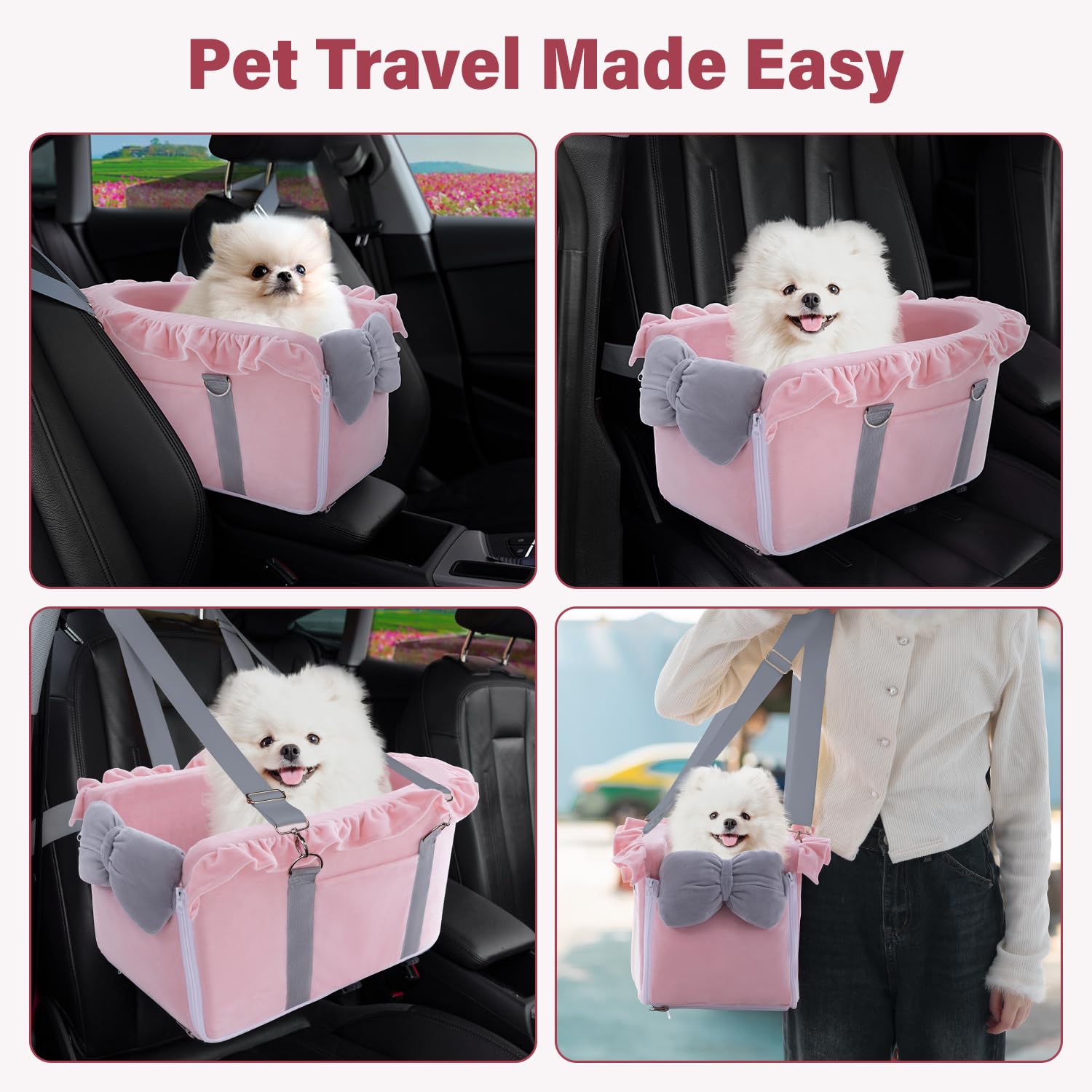 Jaoul travel booster pet seat in compact portable form