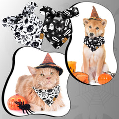 JarThenaAMCS Halloween dog bandana pumpkin lantern design suits party dress-up.