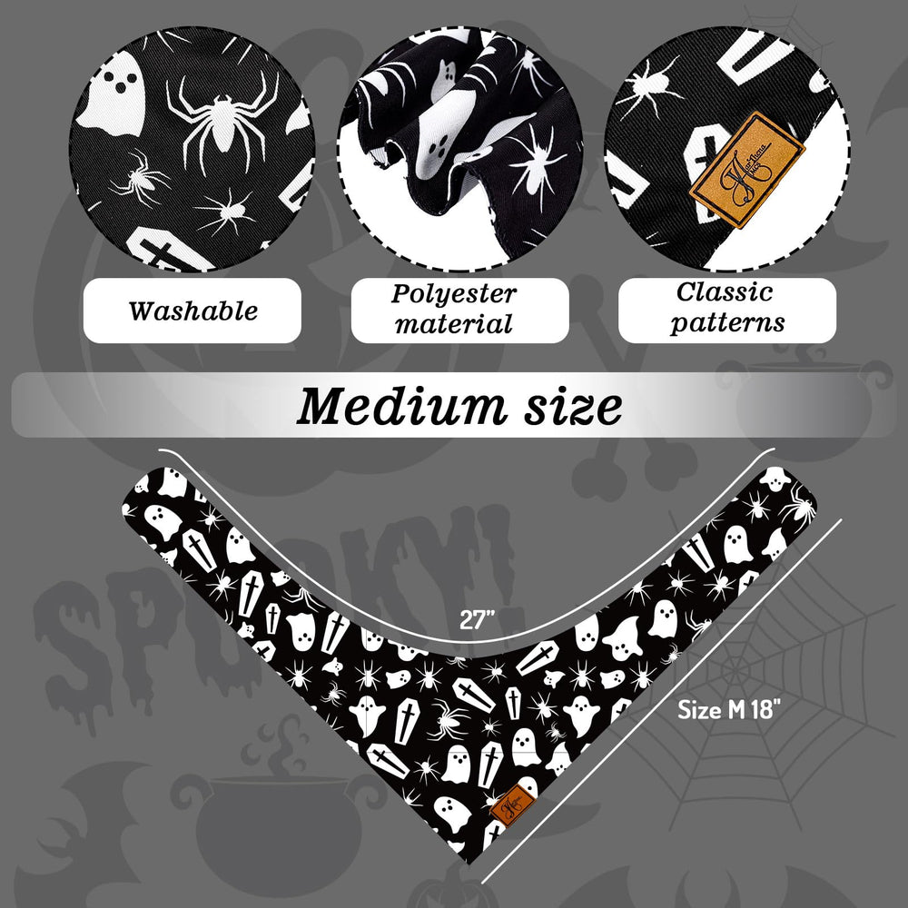 JarThenaAMCS Halloween dog bandana spider pattern adds playful vibe during walks.