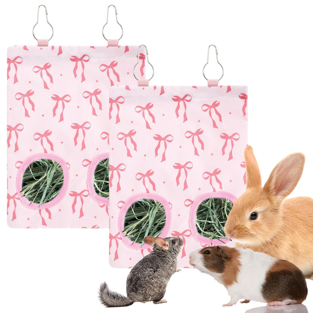 JarThenaAMCS rabbit hay feeder bag overview keeps hay organized.
