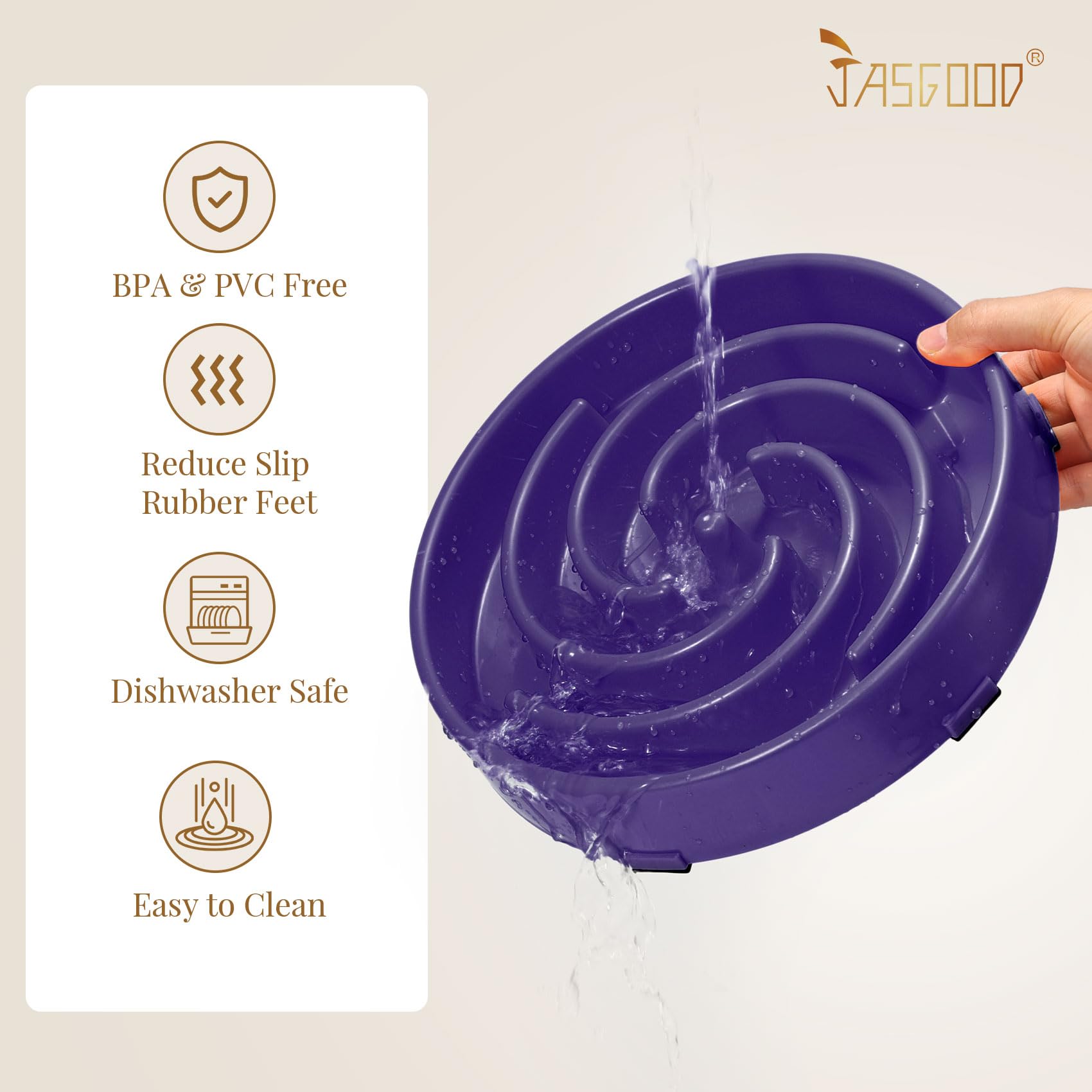 JASGOOD 3-cup capacity supports portions while promoting mindful eating