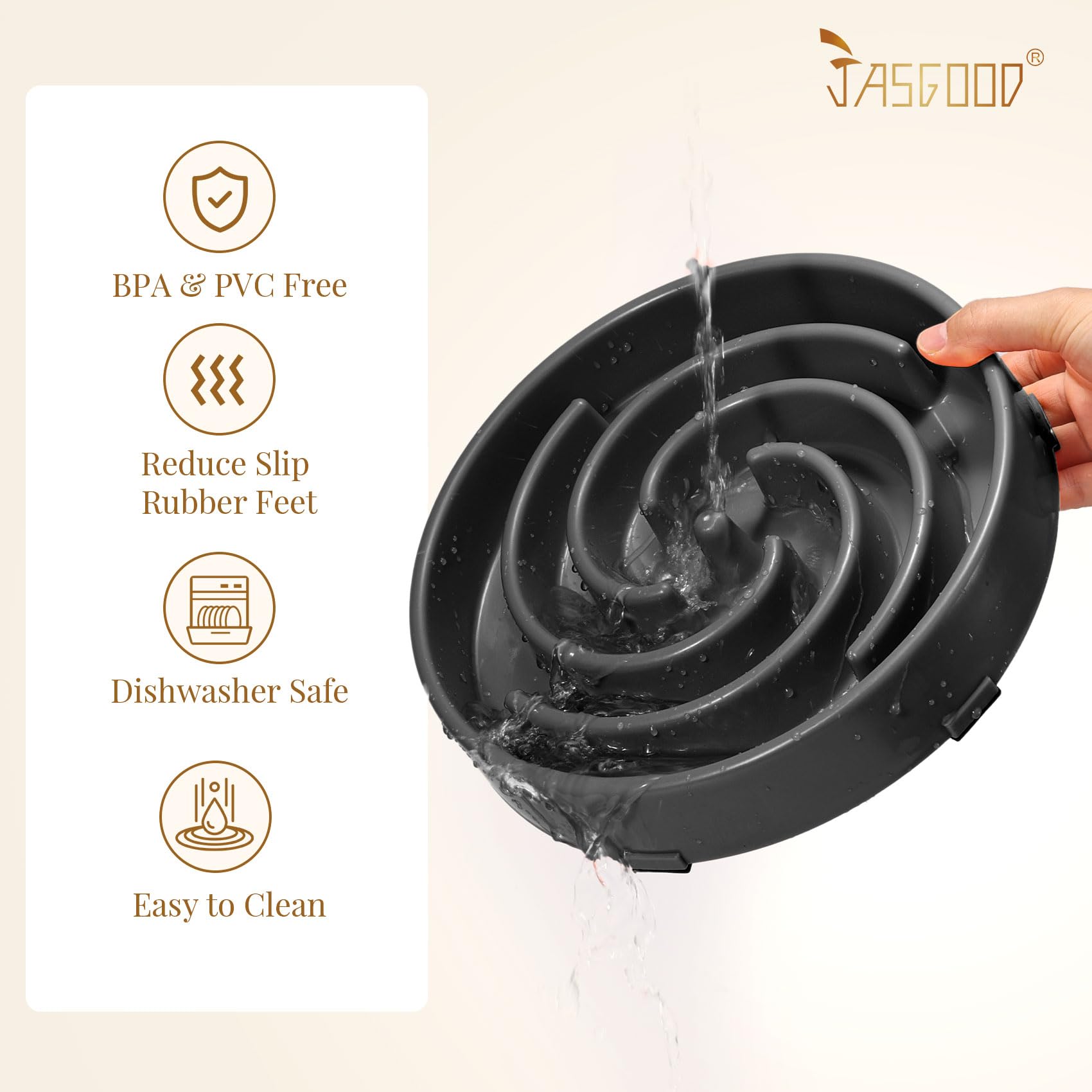 JASGOOD slow feeder bowl available in multiple colors for personal taste