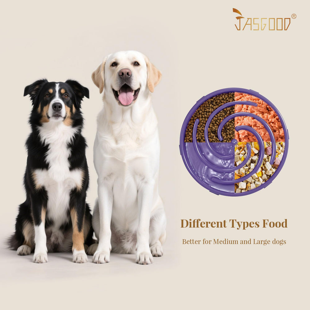 JASGOOD slow feeder bowl diameter 24.4 cm fits small to medium dogs