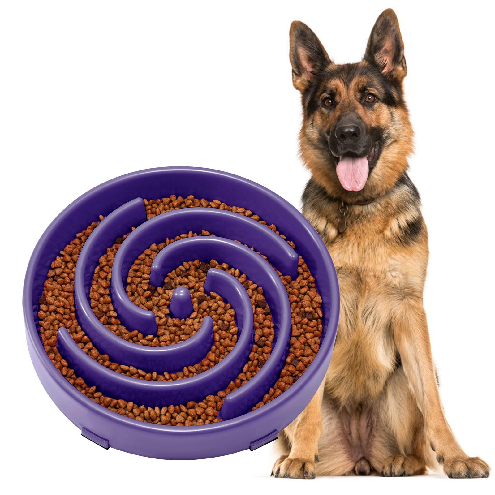 JASGOOD slow feeder bowl with spiral maze design guides slow eating for better digestion